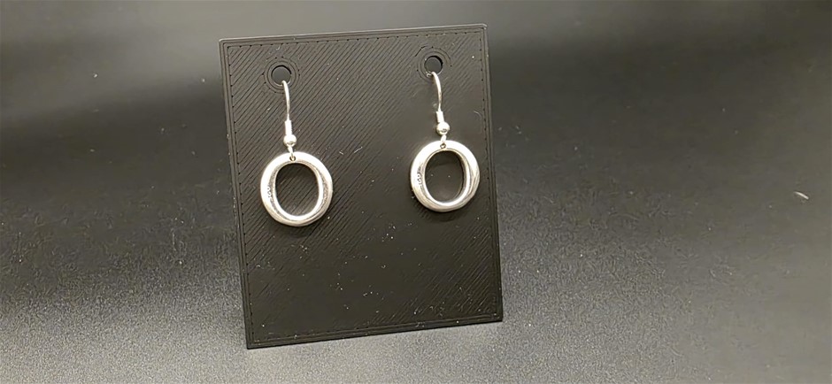 Designer Silver Round Loop Eternity Earrings in Silver