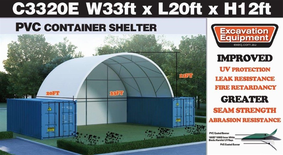 2025 Heavy duty 20ft Container Shelter with End Wall (Unused)