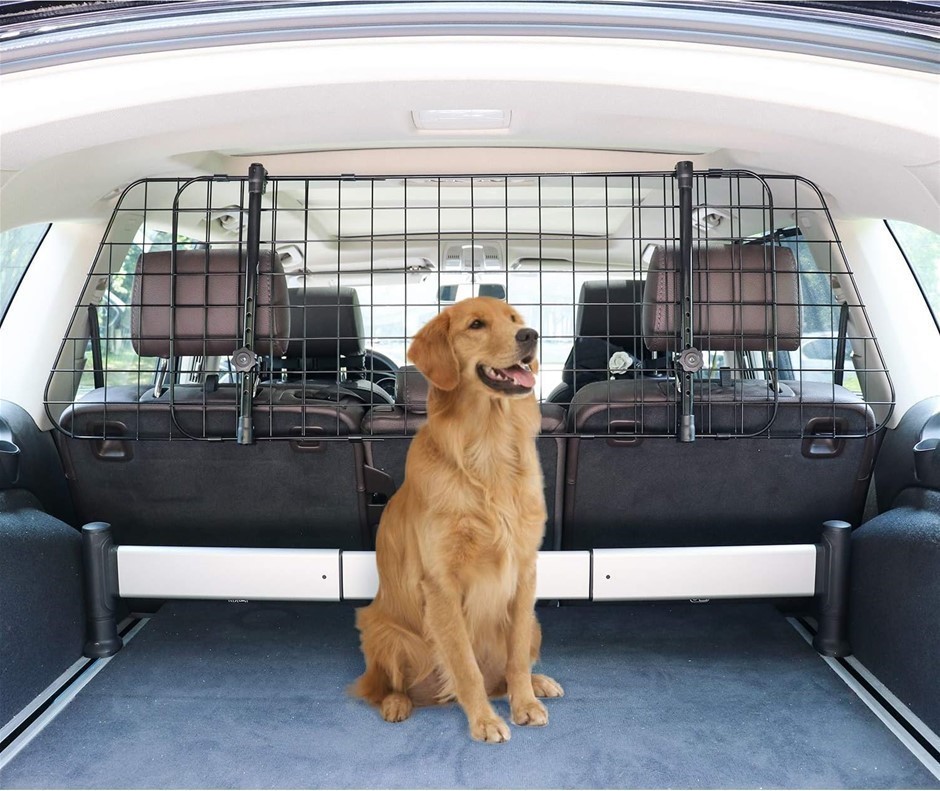 AMAZON BASICS Adjustable Dog Car Barrier - 41-Centimeter, Black.