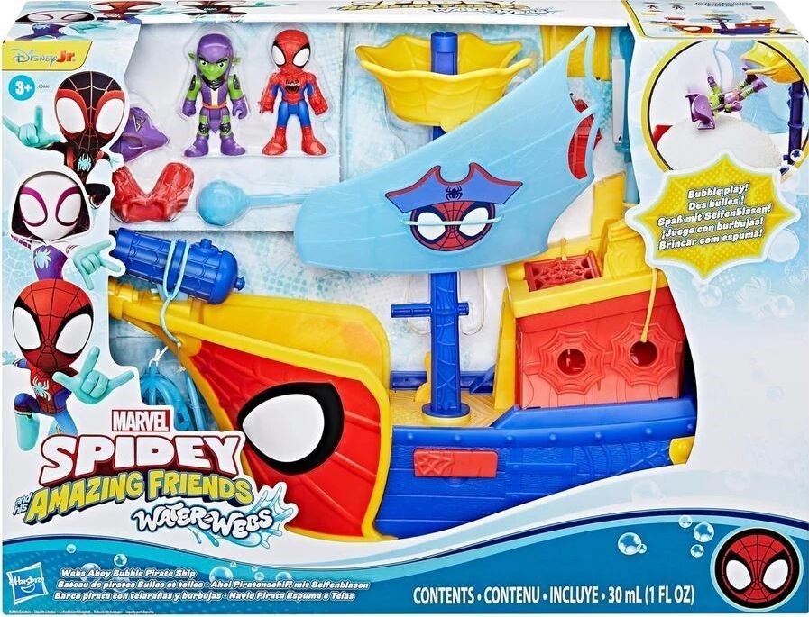 MARVEL Spidey & Amazing Friends Water-Webs Webs Ahoy Bubble Pirate Ship. N.