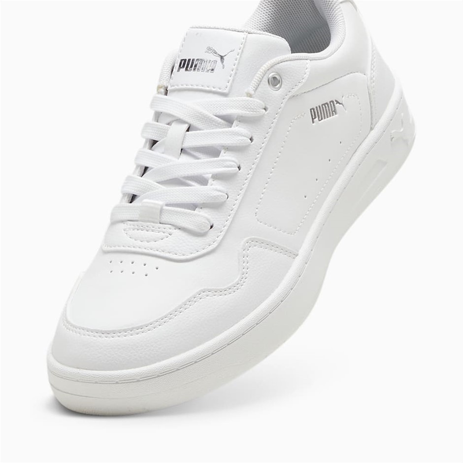 PUMA Women's Court Classy Shoes, Size US7, White/Silver (01), 184747. NB: h