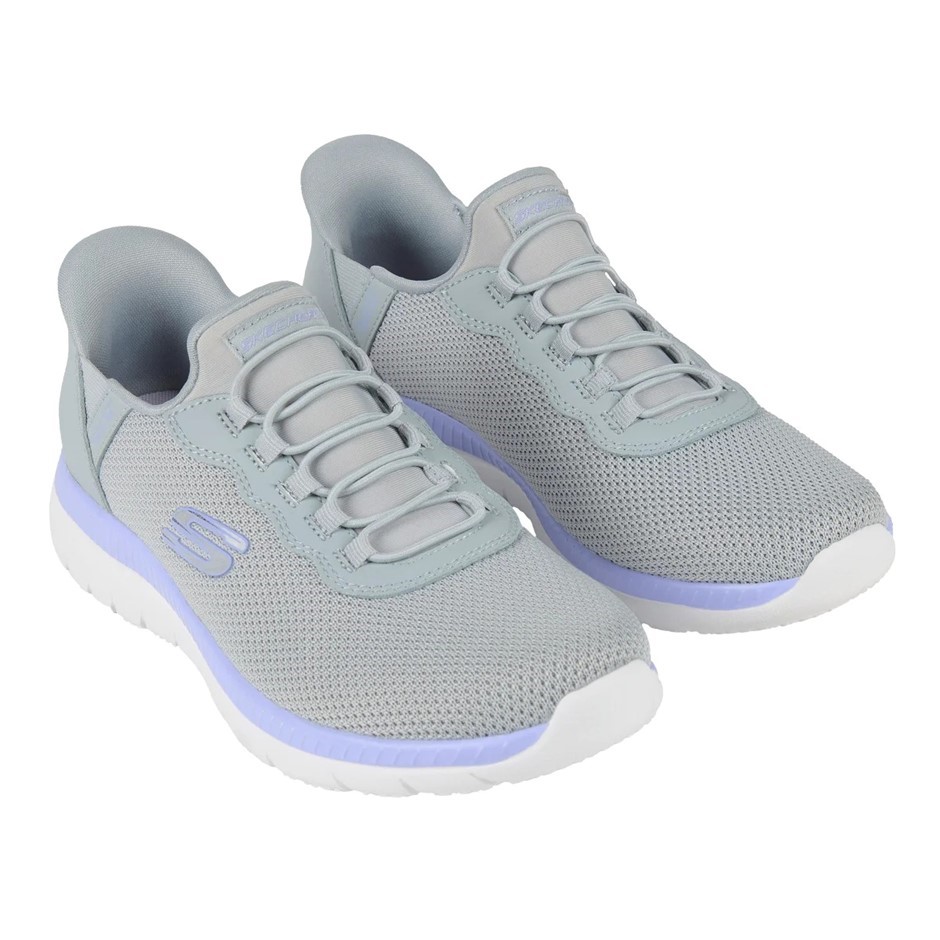 SKECHERS Women's Bountiful Shoes, Size US6, Grey/Lilac (GRY), 179207CS.