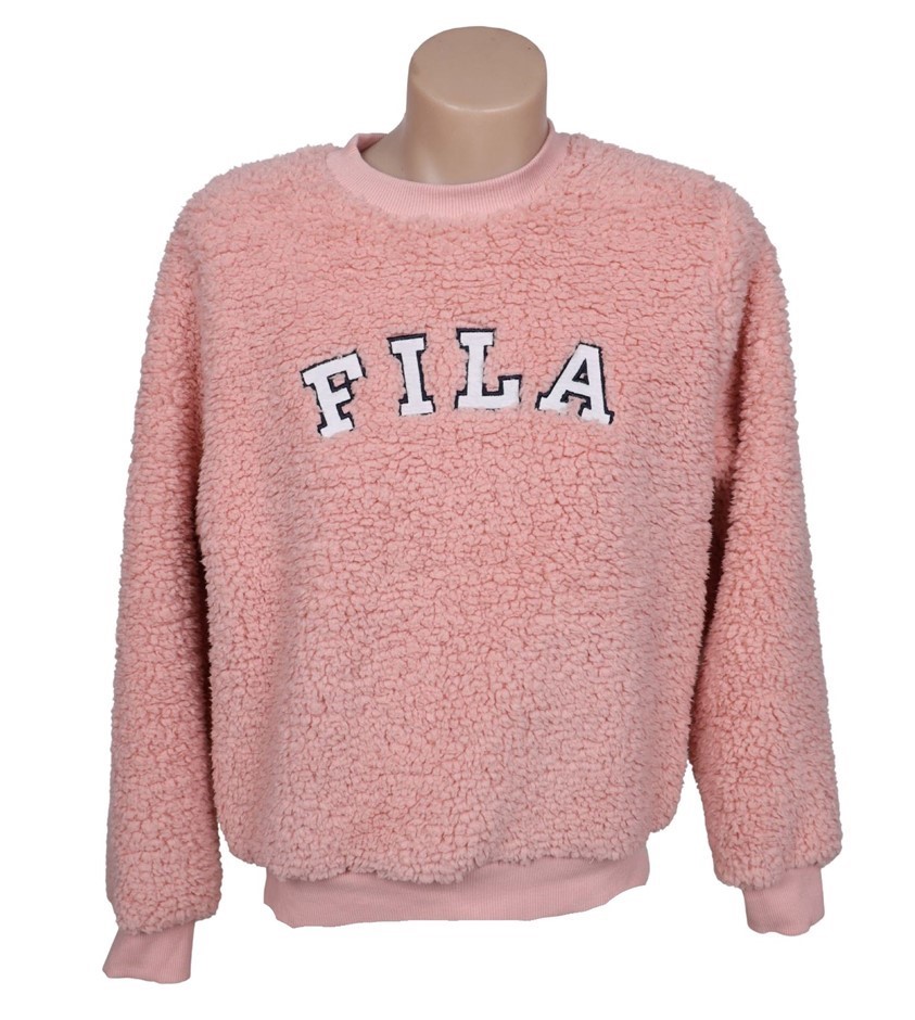 FILA Kids' Remy Teddy Crew, Size 12, Silver Pink (218), 163584.