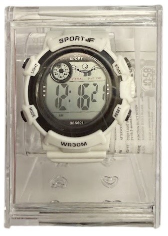 SPORTS WATCH Semi Water & Shock Resistance Digital Watch Unisex WR30M, Whit
