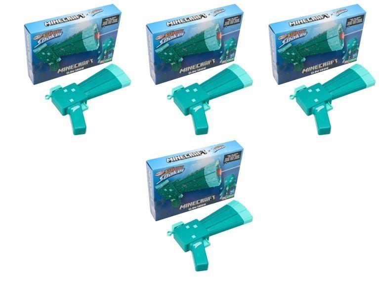 4 x SUPER SOAKER Minecraft Glow Squid.