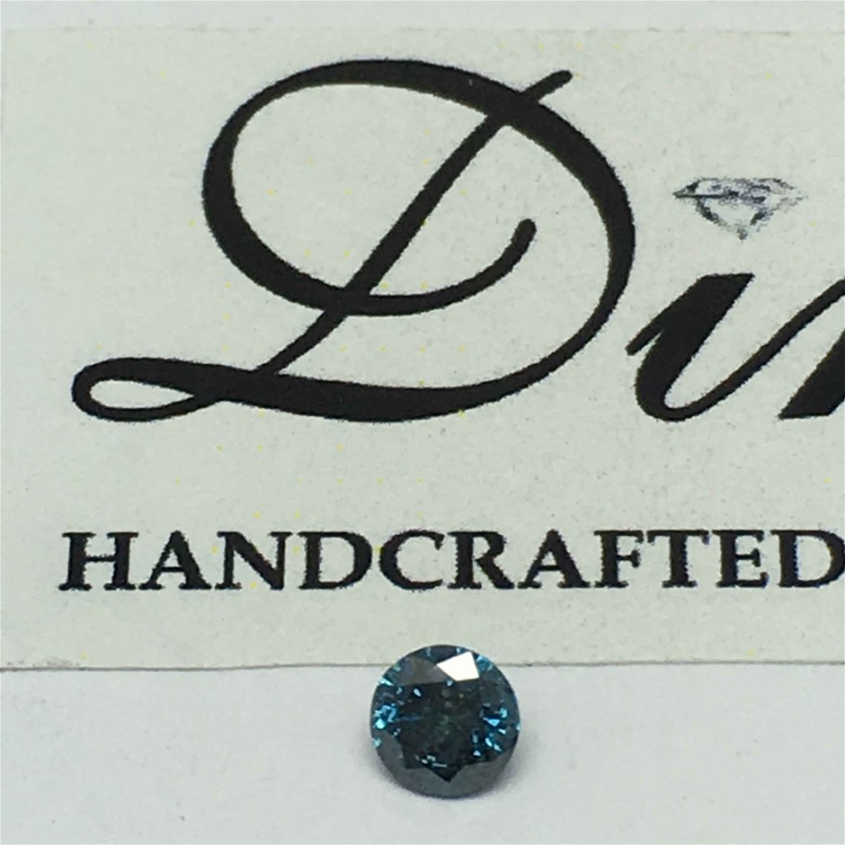 0.14ct One Stone Blue Diamond Round