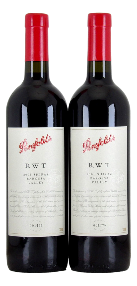 PENFOLDS RWT Shiraz 2001 (2x 750mL), Barossa Valley. 5* Prov