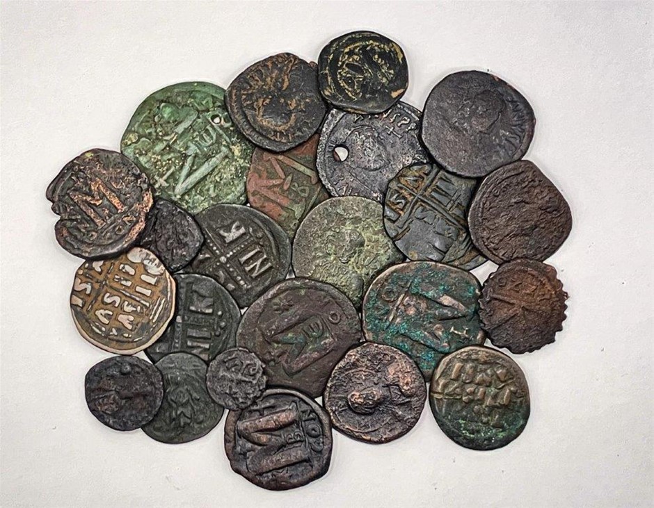 Approx 23 x Ancient Byzantine Coins & Tokens C:500-1100AD Auction (2713 ...