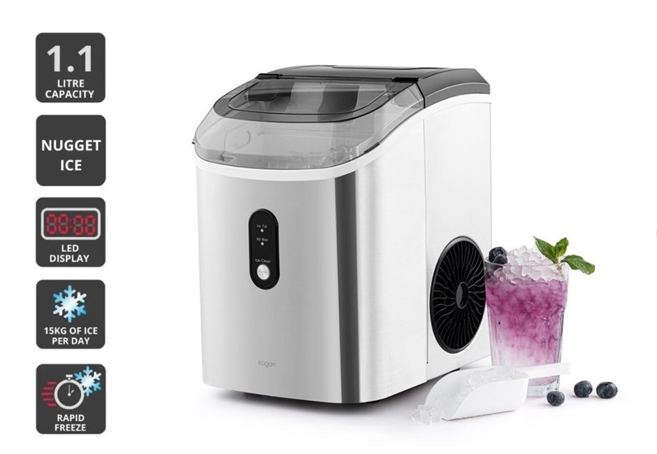 KOGAN 15kg Nugget Ice Maker (Stainless Steel)