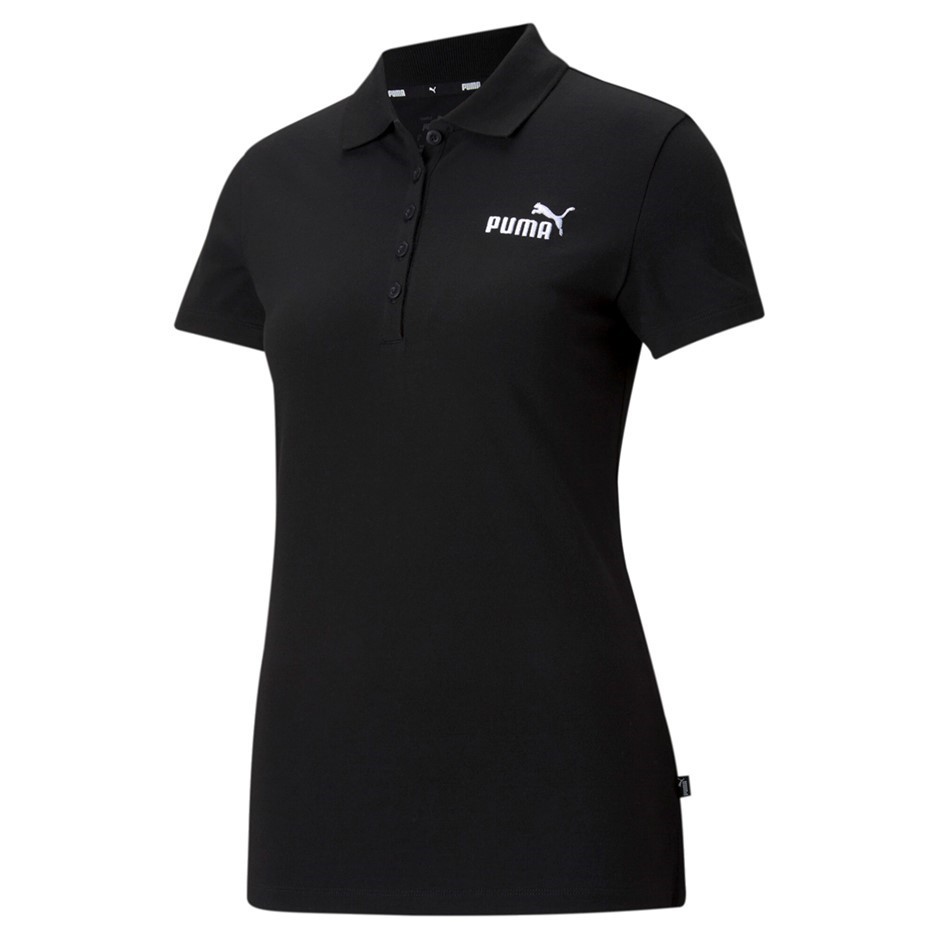 PUMA Women's ESS Polo, Size S, 96% Cotton, Black/Cat (51), 848858.