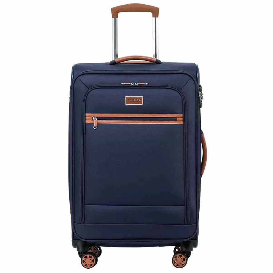 TOSCA Park Avenue Softside Luggage Case, Navy Tan, Medium, 67 cm