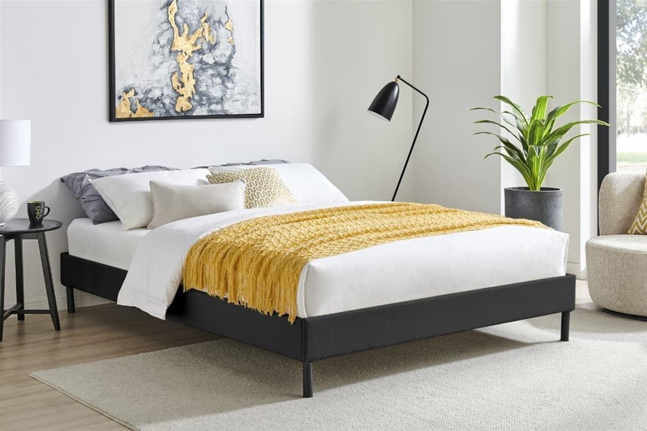 OVELA Parker Bed Frame, Double Bed, Black.
