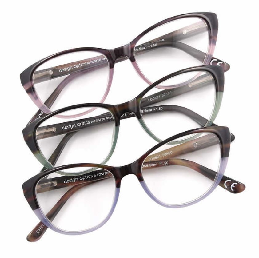 6 x FOSTER GRANT Design Optics Readers Glasses with Cases, Prescription +1.