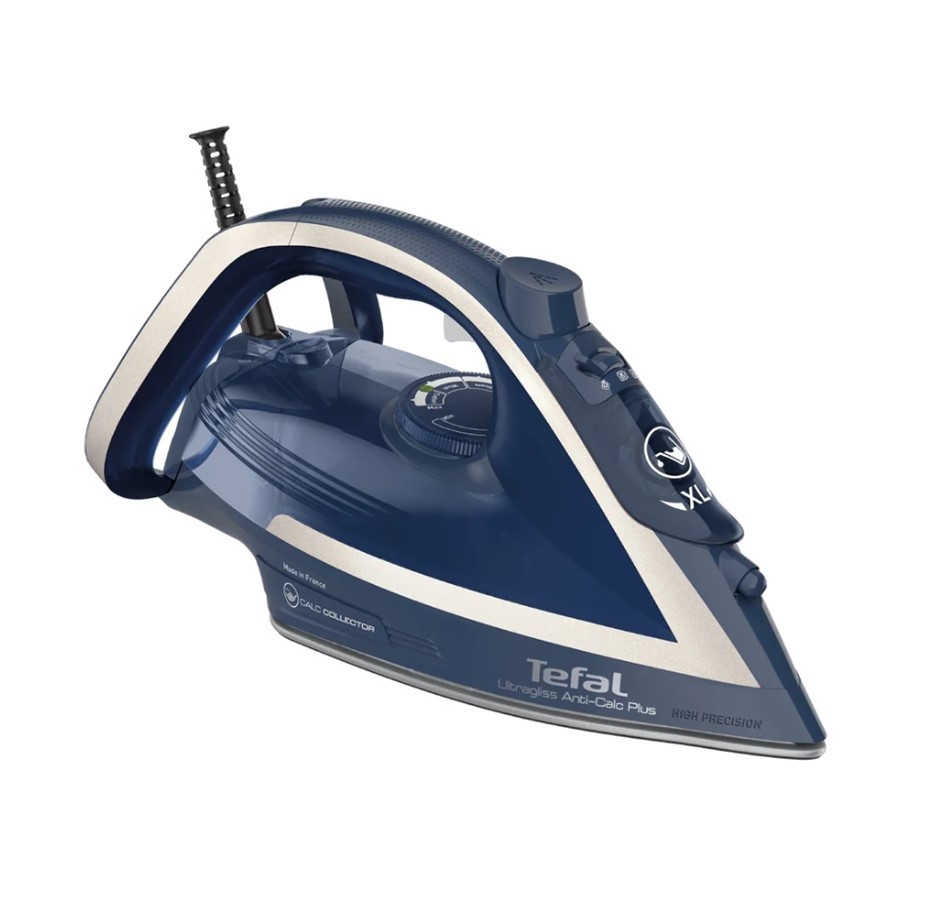 TEFAL Ultra Gliss Anti-Calc Plus Iron, Navy, FV6849. N.B: Minor use.