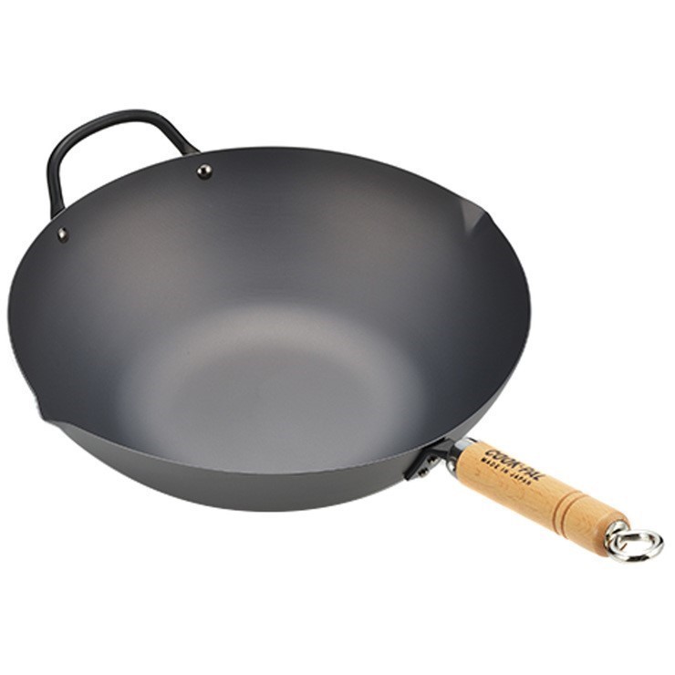 YOSHIKAWA Cook-Pal Ren Deep Frying Pan Wok, 36cm.