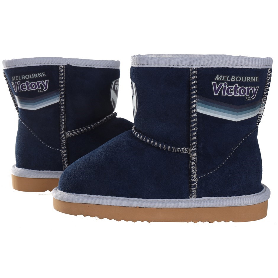 TEAM UGGS Kids A-League Ugg Boots, Melbourne Victory FC, Colour: Navy Blue,