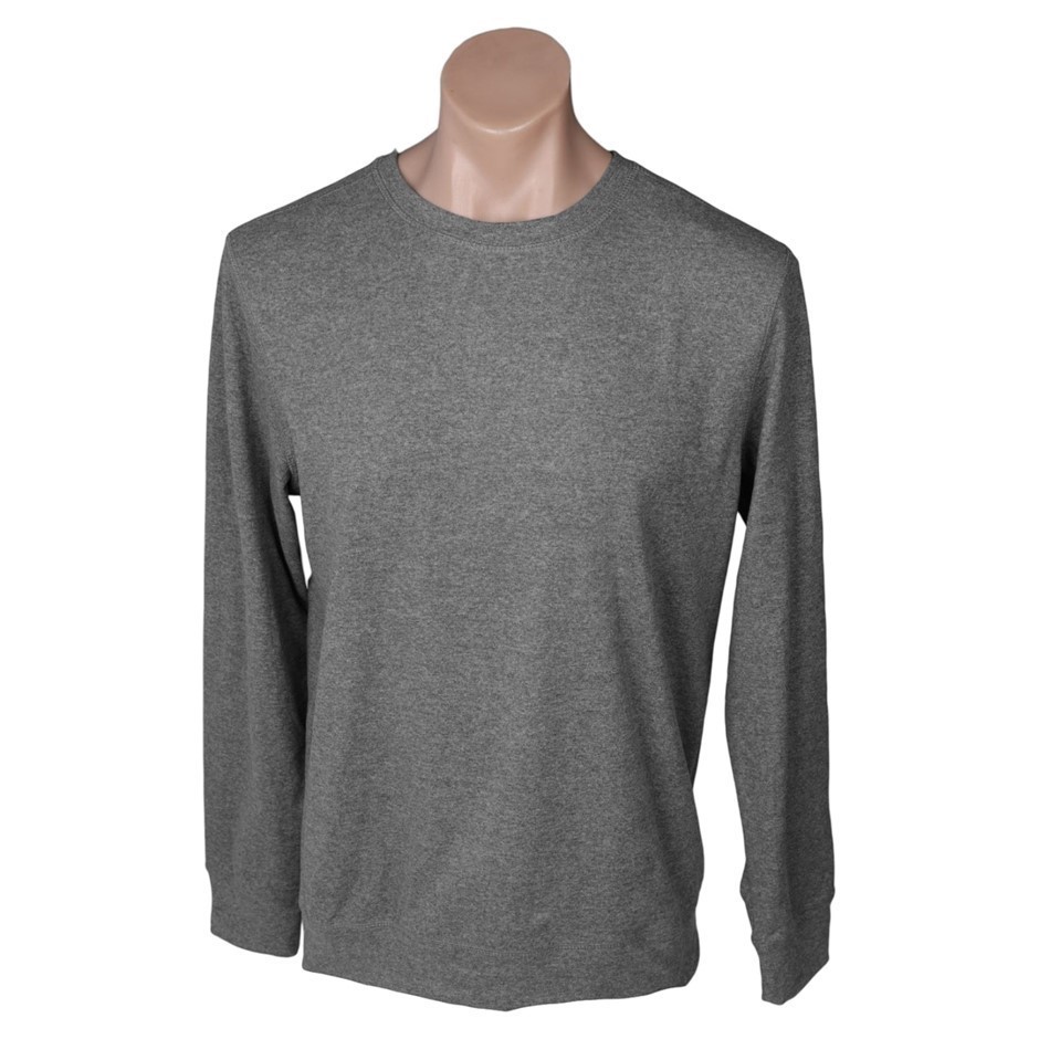 BOSTON TRADERS Men's Brushed Crew, Size M, 90% Polyester, Black.