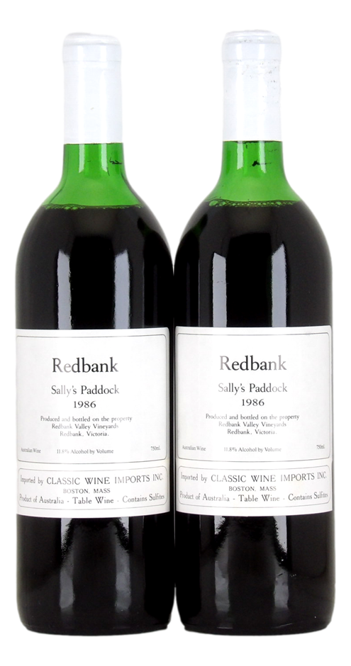 Sally's Paddock Redbank Winery 1986 (2x 750mL), Pyrenees. 5* Prov