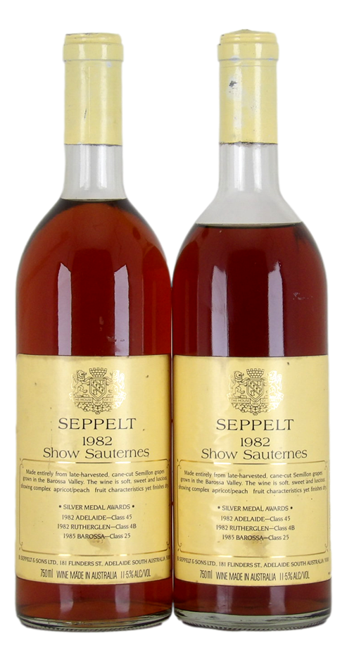 SEPPELT Show Semillon Sauternes 1982 (2x 750mL), Barossa Valley. 5* Prov