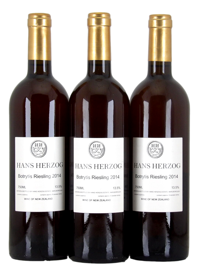 HANS HERZOG Botrytis Riesling 2014 (3x 750mL), Marlborough. 5* Prov