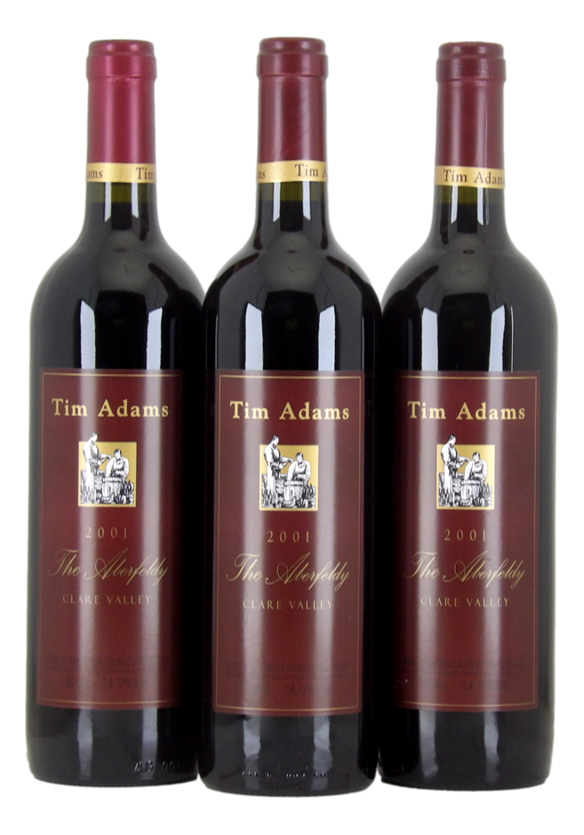 TIM ADAMS The Aberfeldy Shiraz 2001 (3x 750mL), Clare Valley. 5* Prov