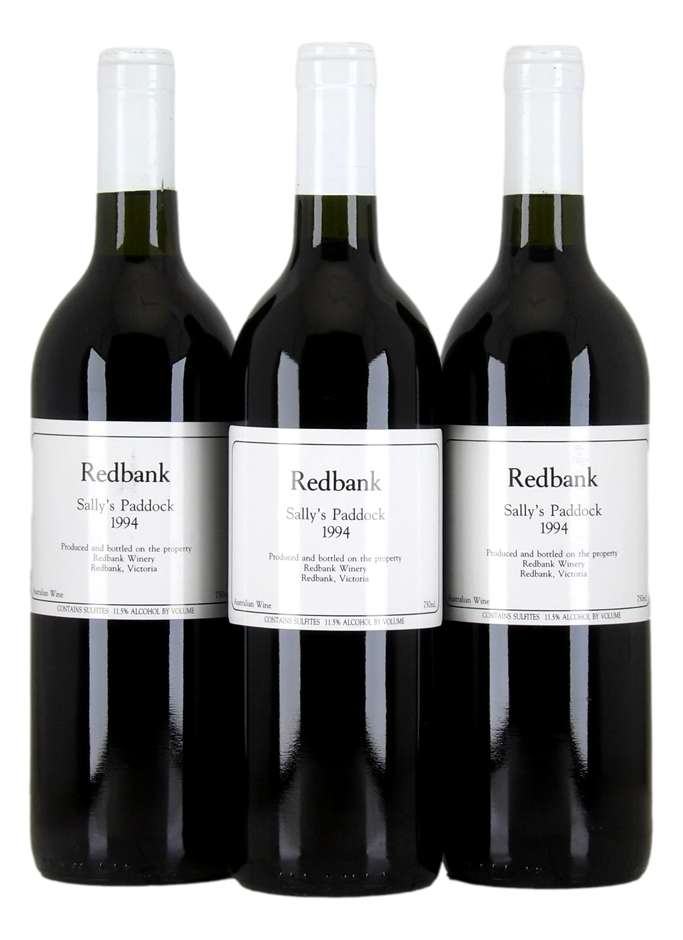 Sally's Paddock Redbank Winery 1994 (3x 750mL), Pyrenees. 5* Prov