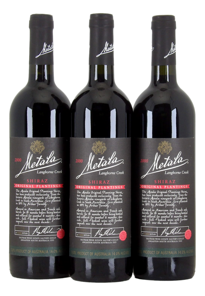 SALTRAM Metala Original Plantings Shiraz 2000 (3x 750mL). 5* Prov