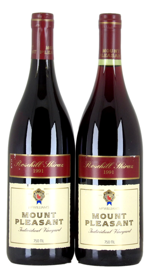 MOUNT PLEASANT Rosehill Shiraz 1991 (2x 750mL), Hunter Valley. 5* Prov