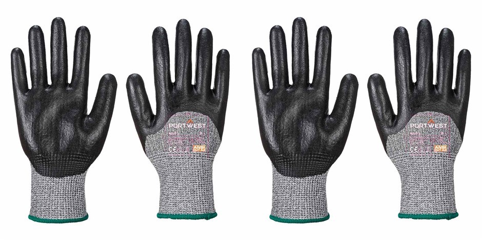 PORTWEST Unisex Cut 3/4 Nitrile Foam Gloves (Pack of 2)