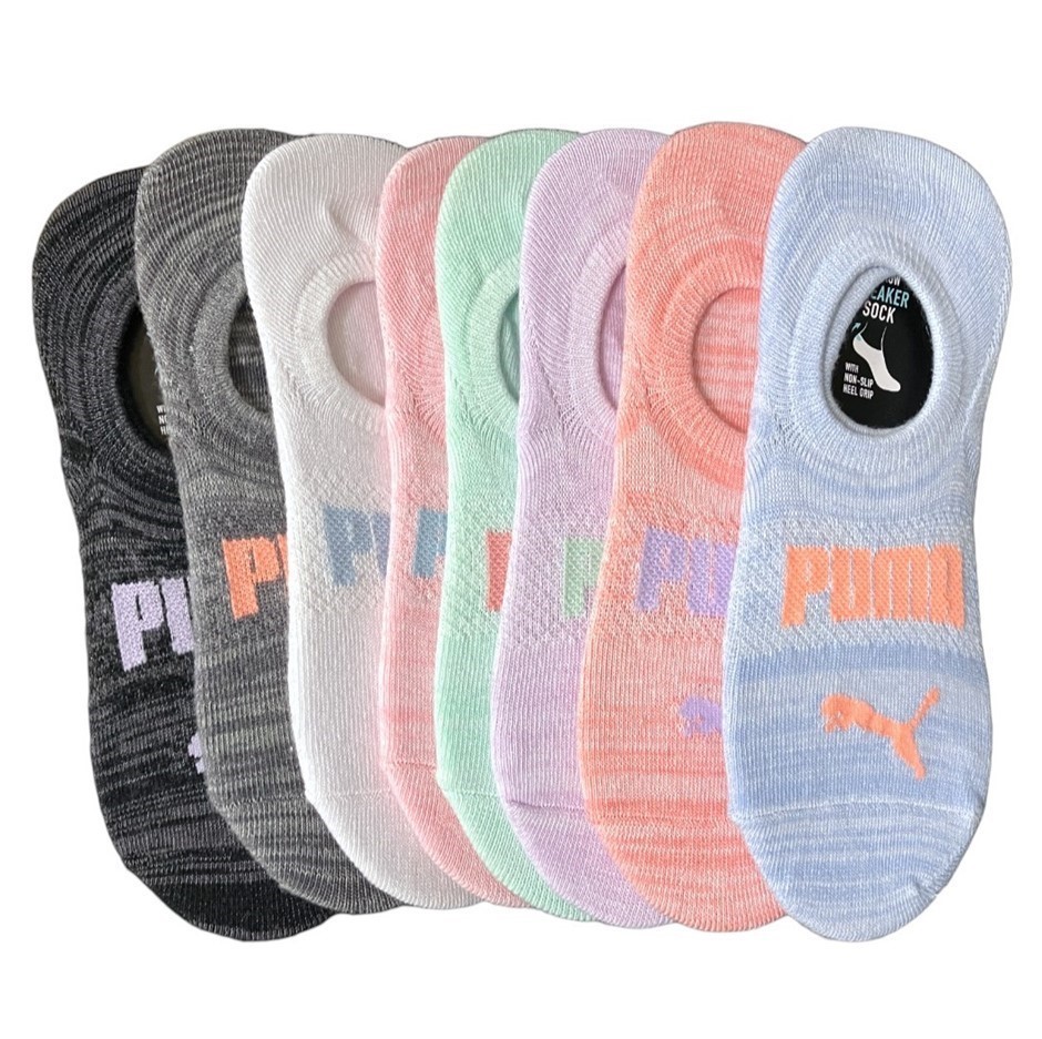 8 Pairs x PUMA Women's No Show Sneaker Socks, Sock Size 9-11, Shoe Size 5-9