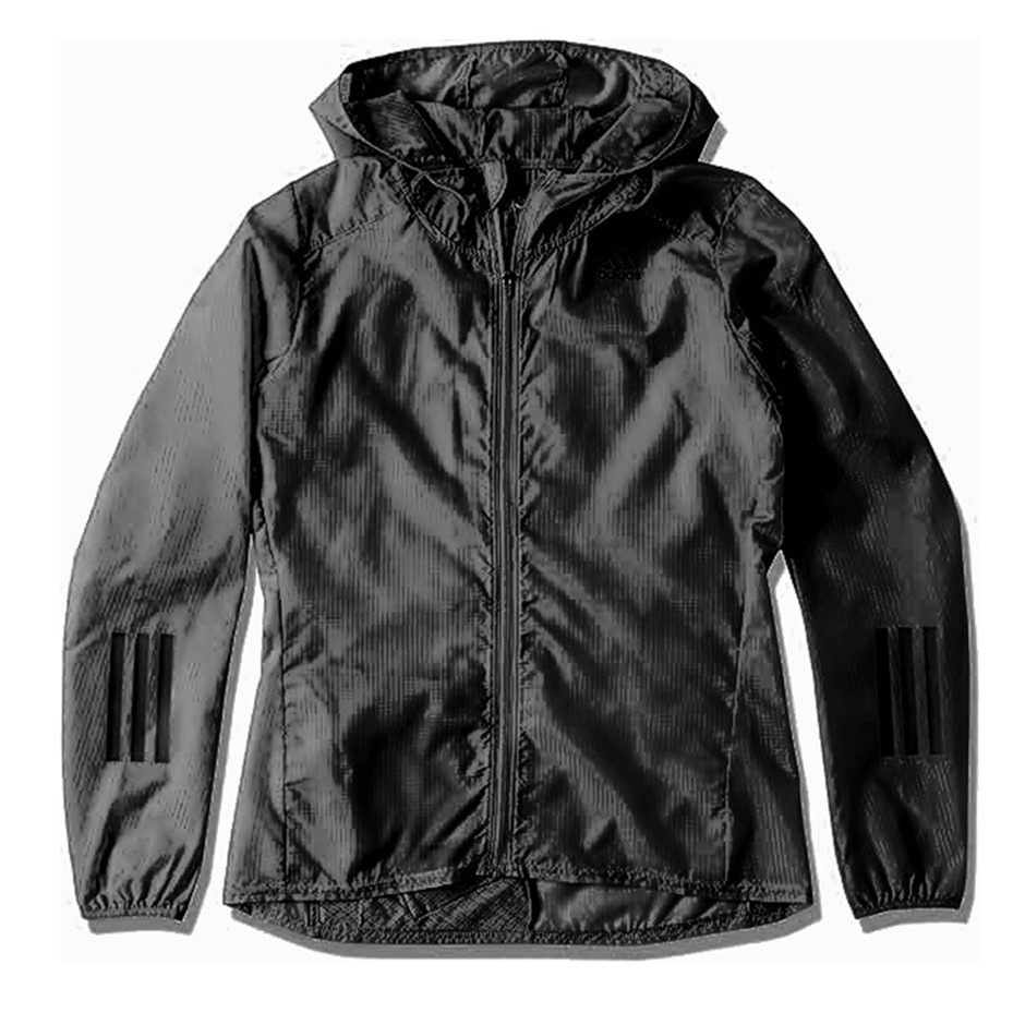 ADIDAS FMF62 Women's Running Parka Response Hooded See-Through Jacket, Blac