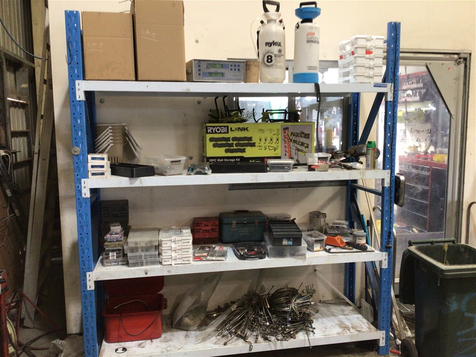 <p>Paramount Browns Storage Racks And Contents Qty x3</p>