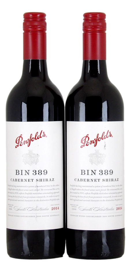Penfolds Bin 389 Shiraz Cabernet 2014 (2x 750mL), SA.