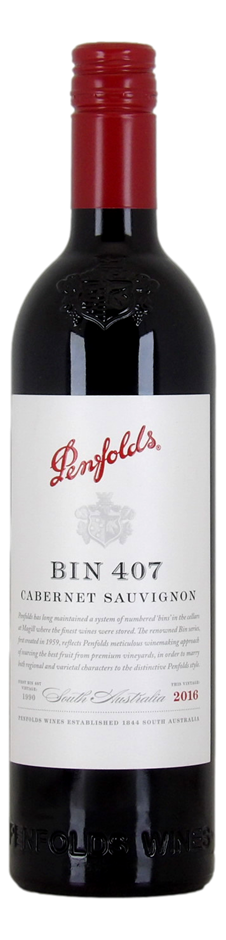 Penfolds Bin 407 Cabernet Sauvignon 2016 (1x 750mL), SA.