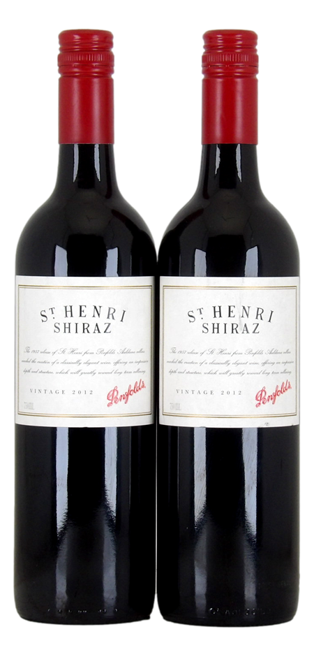 Penfolds St Henri Shiraz 2012 (2x 750mL), SA. Screwcap closure.