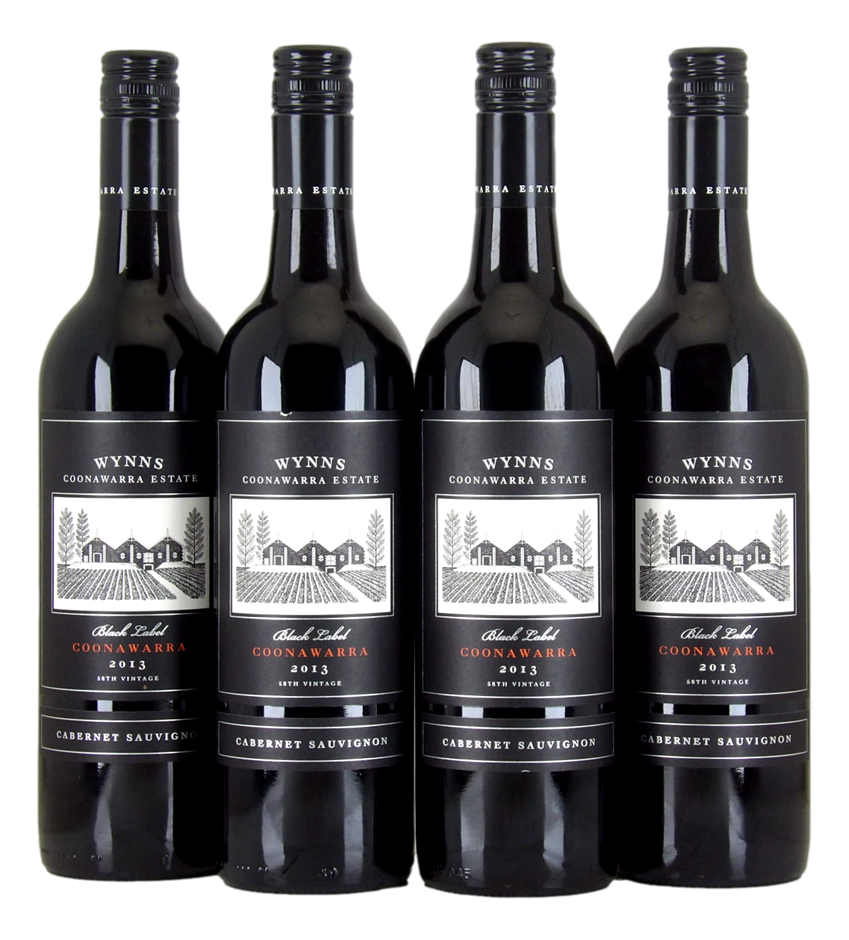 Wynns Black Label Cabernet Sauvignon 2013 (4x 750mL),SA, Screwcap