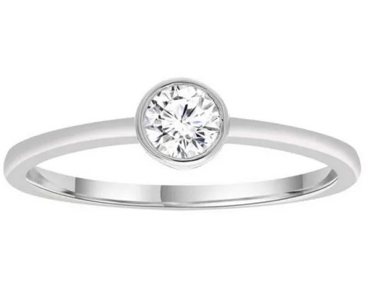 9K WHITE GOLD 0.25ct F VS ROUND LAB DIAMOND RING