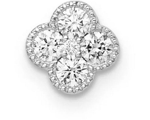 9K WHITE GOLD 0.25ct F VS LAB DIAMOND FLOWER PENDANT