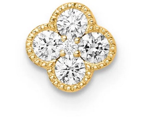 9K YELLOW GOLD 0.25ct F VS LAB DIAMOND FLOWER PENDANT