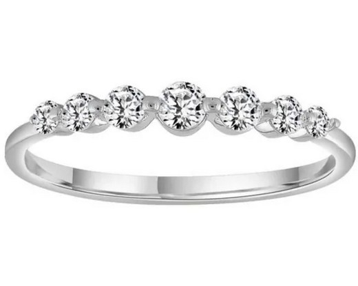 9K WHITE GOLD 0.25ct F VS GRADUATED LAB DIAMOND RING