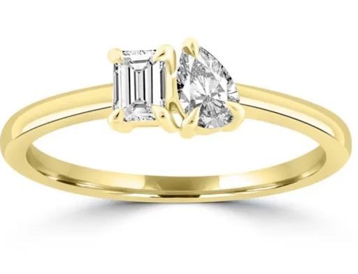 9K Yellow Gold 0.52ct HI I1 DIAMOND TOI ET MOI RING