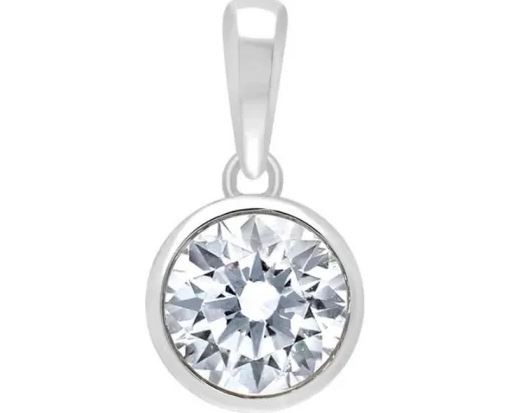 9K WHITE GOLD 0.50ct HI I1 DIAMOND CLAW PENDANT