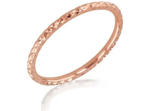 9k Rose Gold Solid Diamond Cut Stacker Ring