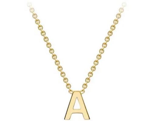 #1 9K YELLOW GOLD INITIAL 'A' NECKLACE 38+5cm