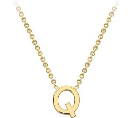 #1 9k Yellow Gold Initial 'Q' Necklace 38+5cm