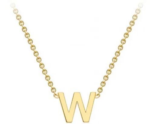 #1 9K YELLOW GOLD INITIAL 'W' NECKLACE 38+5cm
