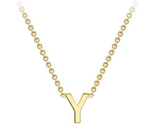 #1 9K YELLOW GOLD INITIAL 'Y' NECKLACE 38+5cm
