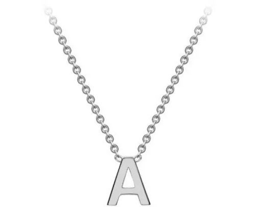 #1 9k White Gold Initial 'A' Necklace 38+5cm