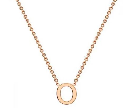 #1A 9K ROSE GOLD INITIAL 'O' NECKLACE 38+5cm