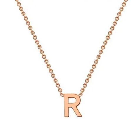 #1A 9K ROSE GOLD INITIAL 'R' NECKLACE 38+5cm